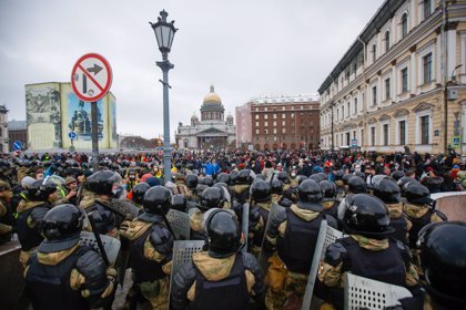 Manifestantes en contra de Putin