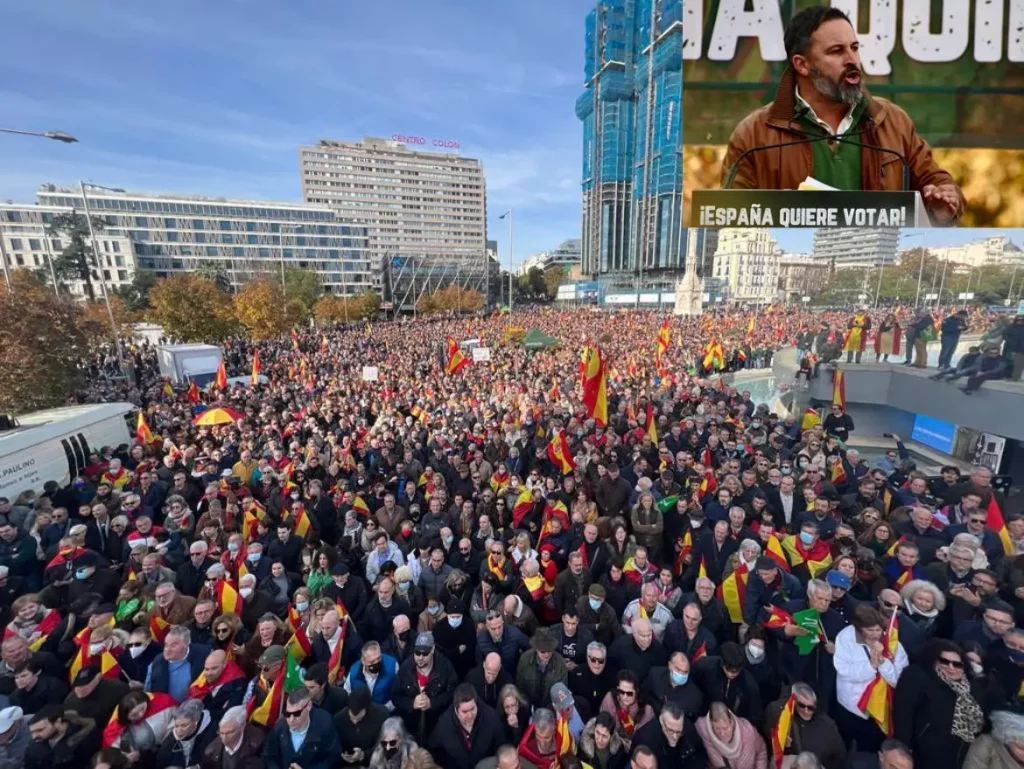 Concentración de VOX en la Plaza de Colón de Madrid. |Fuente: VOX