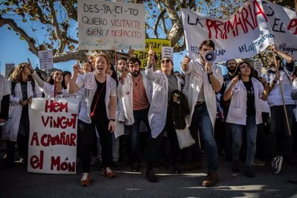 Protesta de médicos catalanes