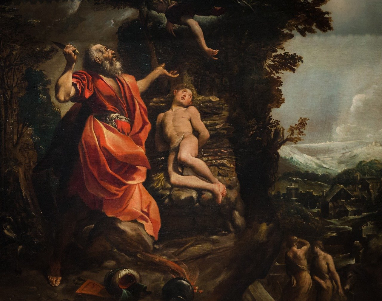 Figura que representa el momento en que Abraham estuvo a punto de sacrificar a su hijo Isaac por mandato de Dios. | Fuente: Pixabay
