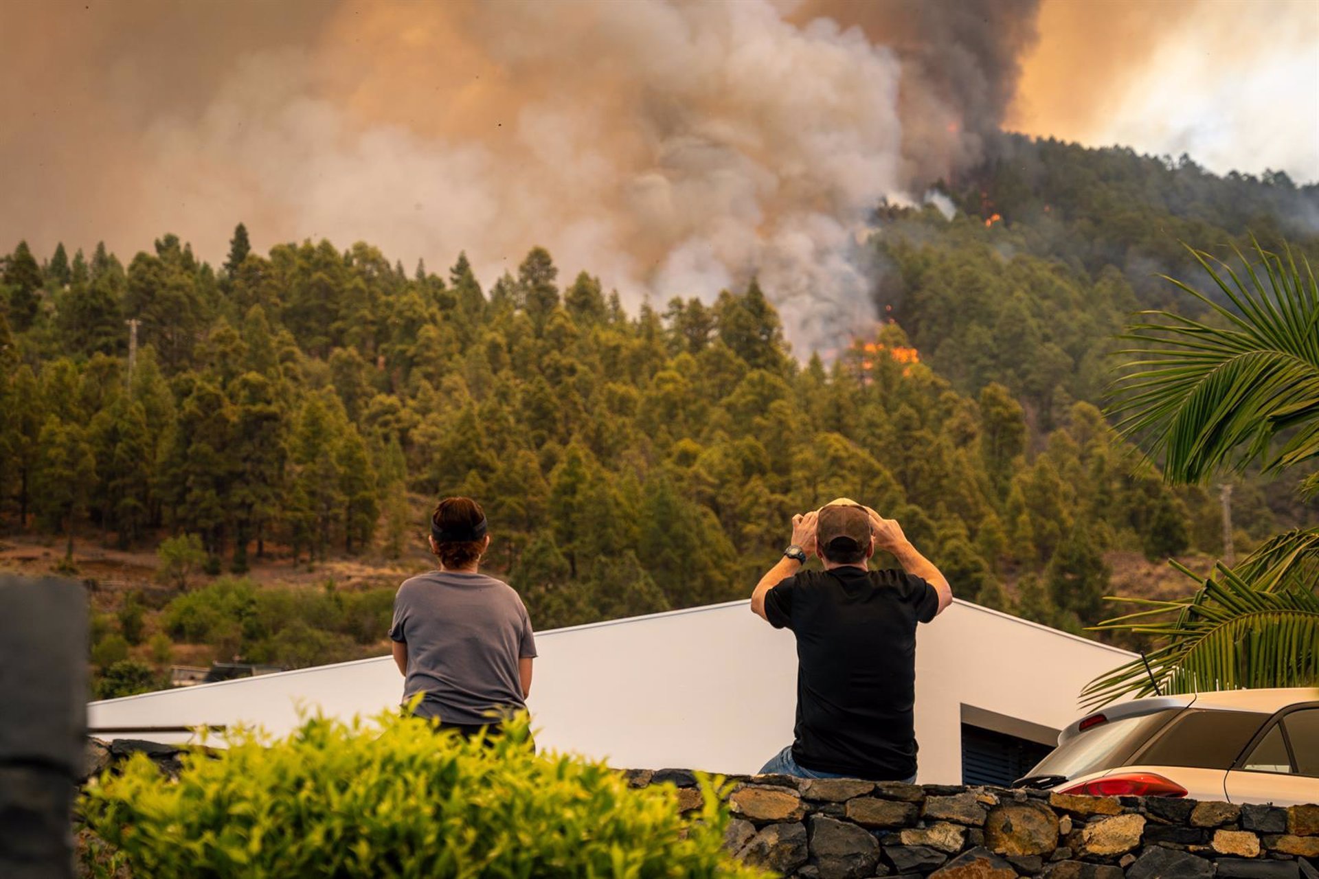 En Punta gorda, La Palma, Canarias (España). Este incendio declarado en la madrugada de hoy en zona urbano forestal en el municipio de Puntagorda afecta ya a unas 200 hectáreas y ha quemado 11 viviendas. Además, el Centro Coordinador de Emergencias ha anunciado la evacuación del núcleo poblacional de Tijarafe ante el avance del fuego. A petición del Cabildo el incendio ha pasado a nivel 2 de gravedad. Así, el Gobierno canario ha asumido la dirección de la emergencia en aplicación del Plan Especial de Protección Civil y Atención de Emergencias por Incendios Forestales en la Comunidad Autónoma de Canarias (INFOCA). POLITICA Europa Press