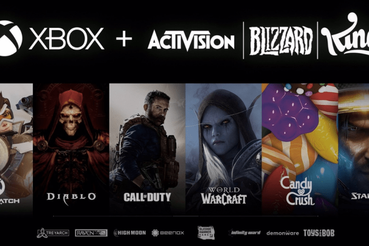 Logos de Microsoft y Activision Blizzard