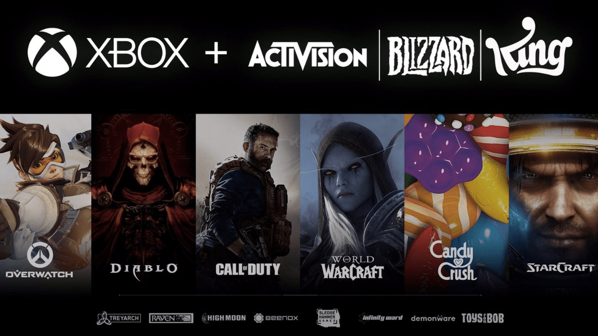 Logos de Microsoft y Activision Blizzard