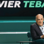 El presidente de LaLiga Javier Tebas durante la entrevista en Movistar+