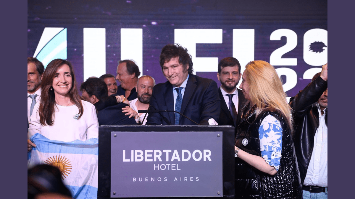 El candidato presidencial de Argentina Javier Milei