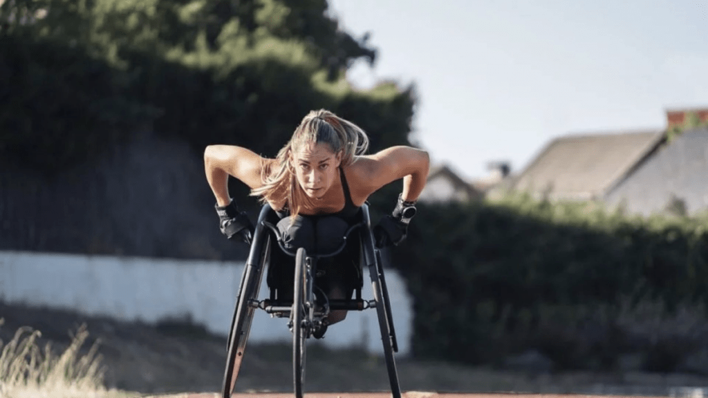 La atleta española Carmen Giménez durante un entrenamiento