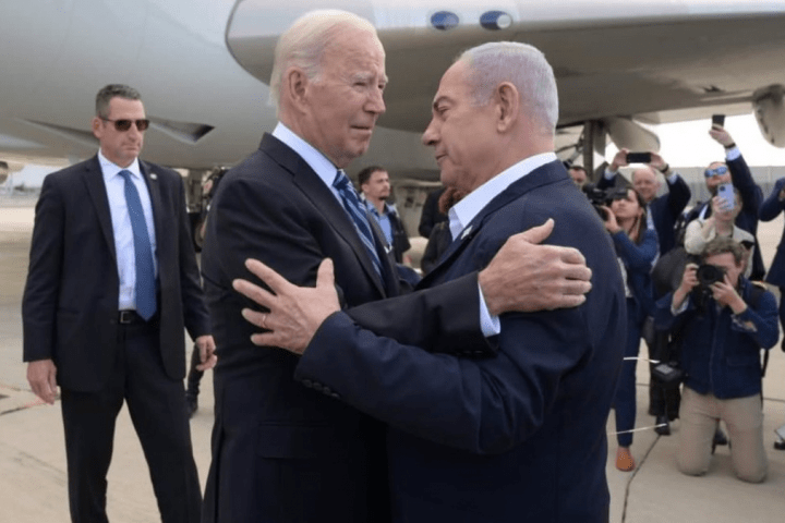 Presidente Joe Biden junto al primer ministro israelí Benjamin Netanyahu