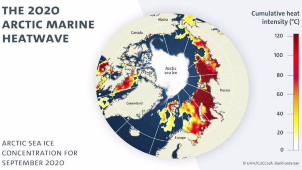 La ola de calor más poderosa registrada en el Océano Ártico hasta la fecha en 2020 / Fuente: Europa Press