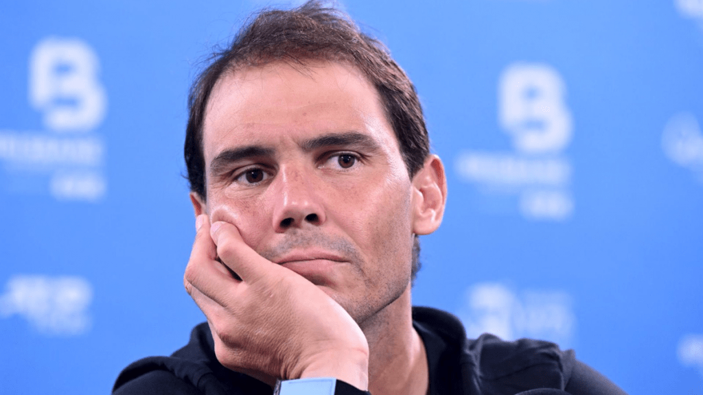 Rafael Nadal de España es visto durante una conferencia de prensa el día 1 del Brisbane International 2024 en el Queensland Tennis Center en Brisbane.