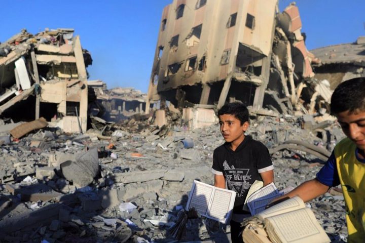 Niños entre ruinas en Gaza | Fuente: EP