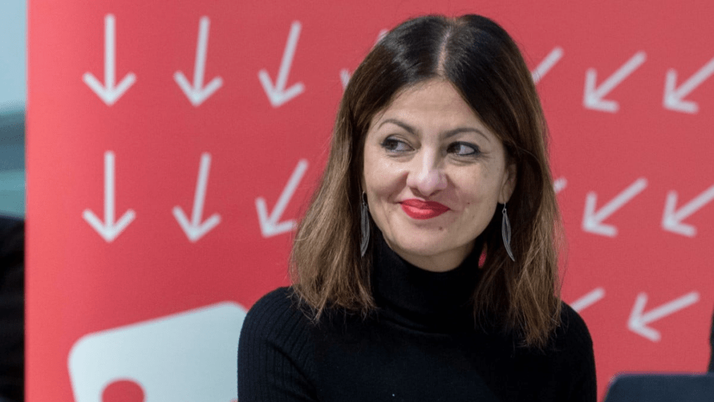 La ministra de Juventud e Infancia, Sira Rego, durante una reunión de la Coordinadora Federal de IU