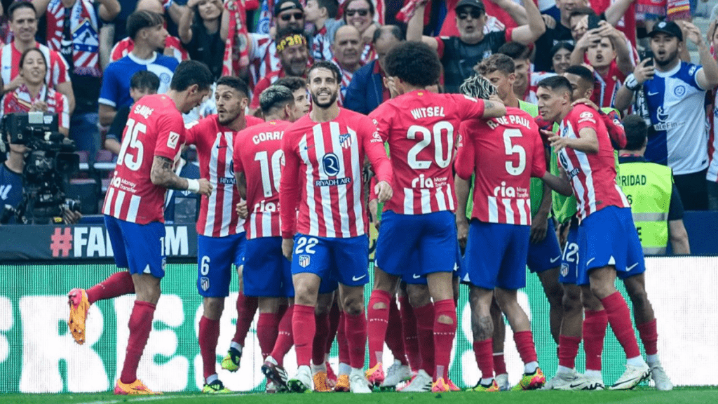 Antoine Griezmann of Atletico de Madrid celebrates a goal during the Spanish League, LaLiga EA Sports,