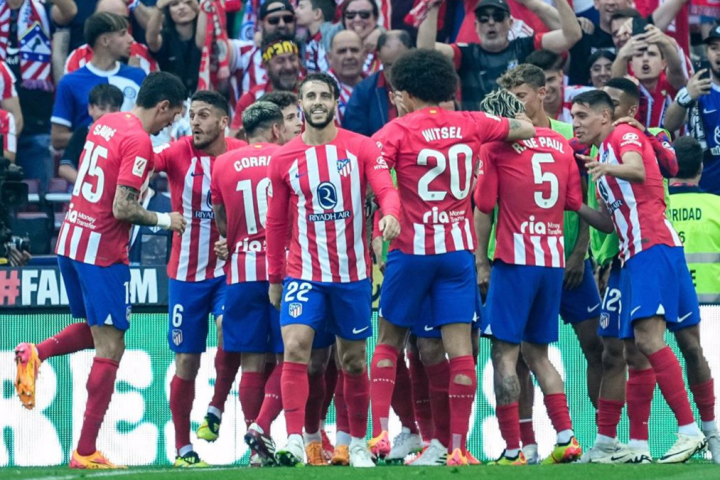 Antoine Griezmann of Atletico de Madrid celebrates a goal during the Spanish League, LaLiga EA Sports,