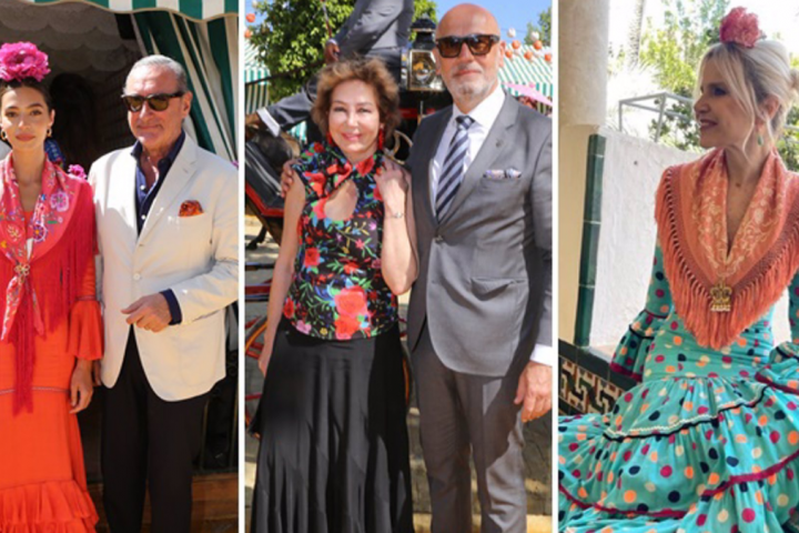 Numerosos look de rostros conocidos se han dado cita en la primera jornada de la Feria de Abril en Sevilla