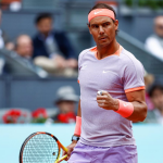 Rafa Nadal celebra un punto durante su debut en el Mutua Madrid Open 2024 - Irina R. Hipolito / AFP7 / Europa Press