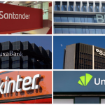 Logos de Banco Santander, BBVA, CaixaBank, Banco Sabadell, Bankinter y Unicaja - BANCO SANTANDER, BBVA,