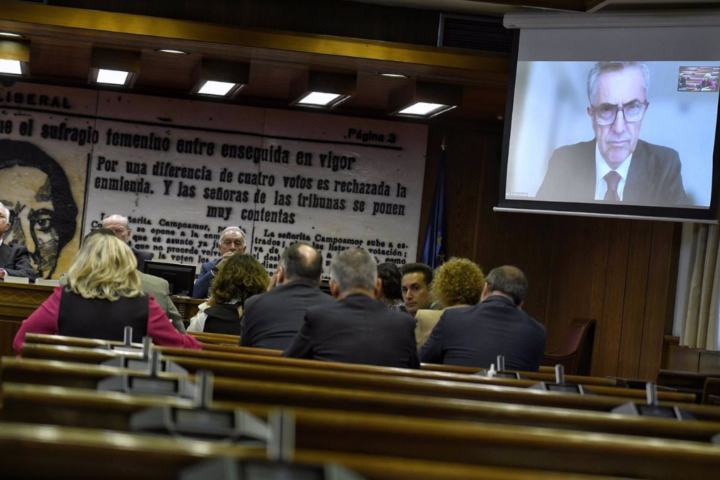 Leonardo Marcos guardia civil koldo González comparece por videoconferencia durante una Comisión de Investigación sobre la Operación Delorme, en el Senado