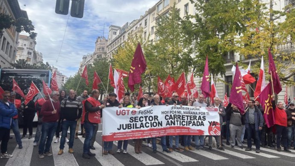 Concentración de los conductores en la huelga de Santander | Fuente: Europa Press