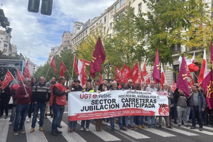 Concentración de los conductores en la huelga de Santander | Fuente: Europa Press