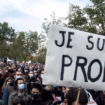 Manifestación en Francia por el asesinato del profesor francés Samuel Paty a manos de un islamista radical