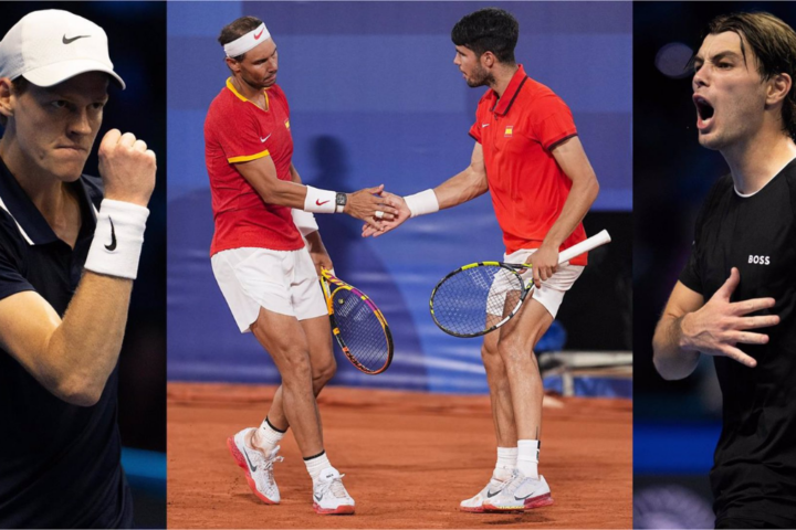 Los tenistas Jannik Sinner, Rafael Nadal, Carlos Alcaraz y Taylor Fritz