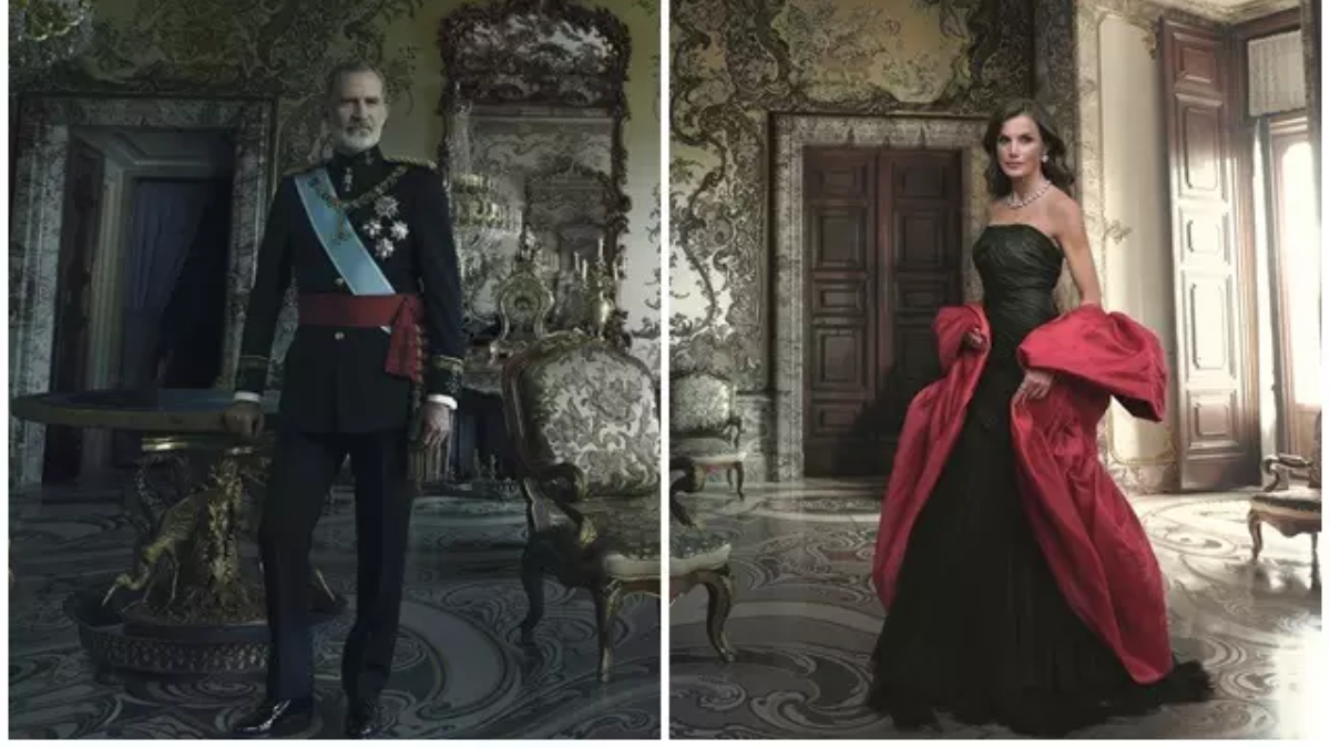 El retrato de los Reyes realizado por la fotógrafa estadounidense Annie Leibovitz es un díptico que destaca el lado más regio de Felipe VI y el más glamouroso de Doña Letizia