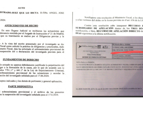 Documentos que acreditan la inocencia del interno y su estado de salud.