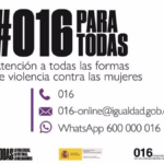 Violencia - Cartel del 016 - MINSITERIO DE IGUALDAD