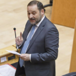 José Luis Ábalos, durante su intervención en una sesión plenaria en el Senado