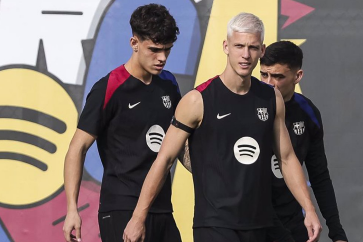 Pau Víctor y Dani olmo, durante un entrenamiento con el FC Barcelona | Barça Media