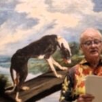El actor Bill Murray frente a la obra 'Fábula del perro y la presa'