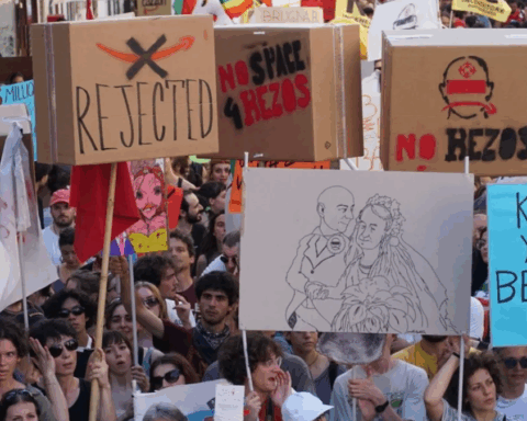 La boda de Bezos y Sánchez, marcada por una oleada de protestas en Venecia