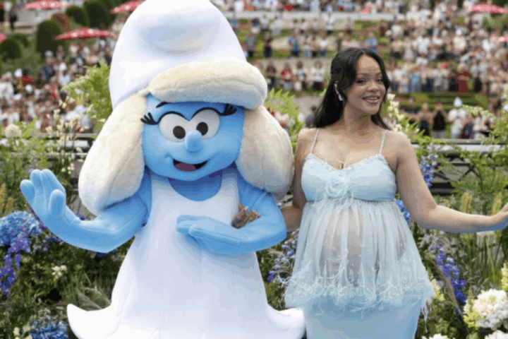 Rihanna brilla durante la premier de 'Los Pitufos' en Bélgica