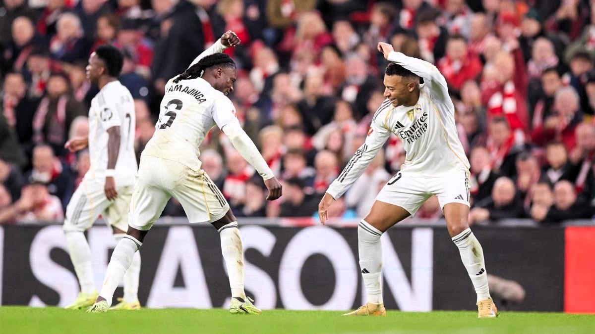 El Real Madrid respira con una goleada en San Mamés gracias a un colosal Mbappé